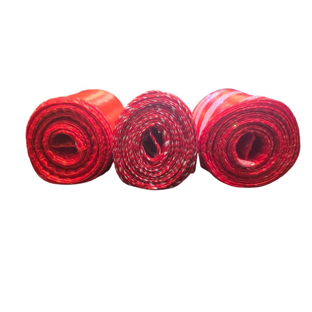 Red Decorative Ribbon Set – 15 Yards Total - Picture 2 of 2